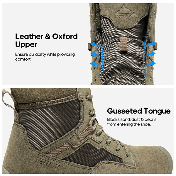 Men's Cap-Toe Waterproof Tactical Work Boots - ARMY GREEN - 4